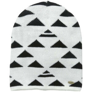 NEFF Headwear Ladies Ryder Beanie Hat Cap - One Size - Cream & Black Pyramids